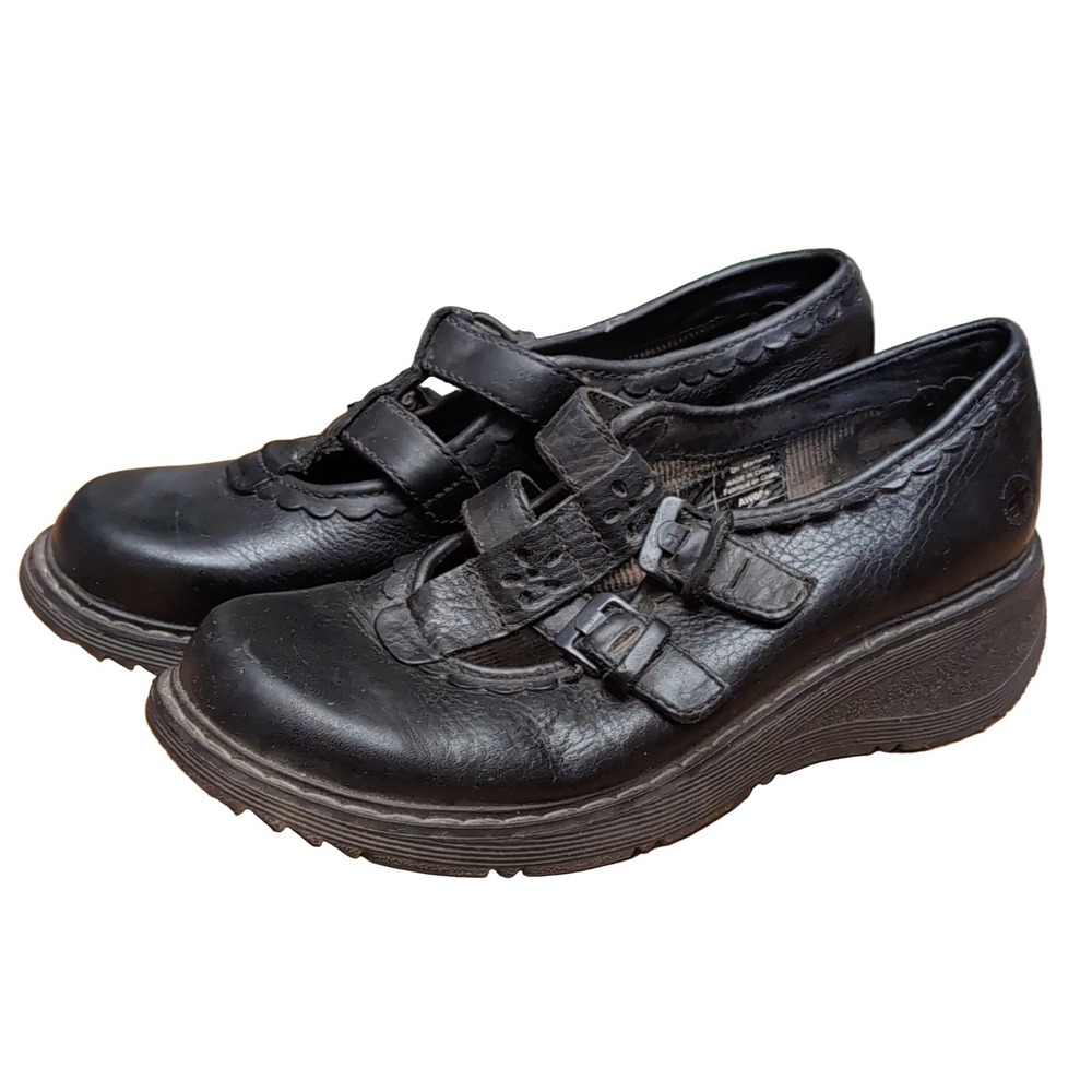 Dr. Martens Mary Jane 12162 Women's Black Leather Buckle Shoes US L 8
